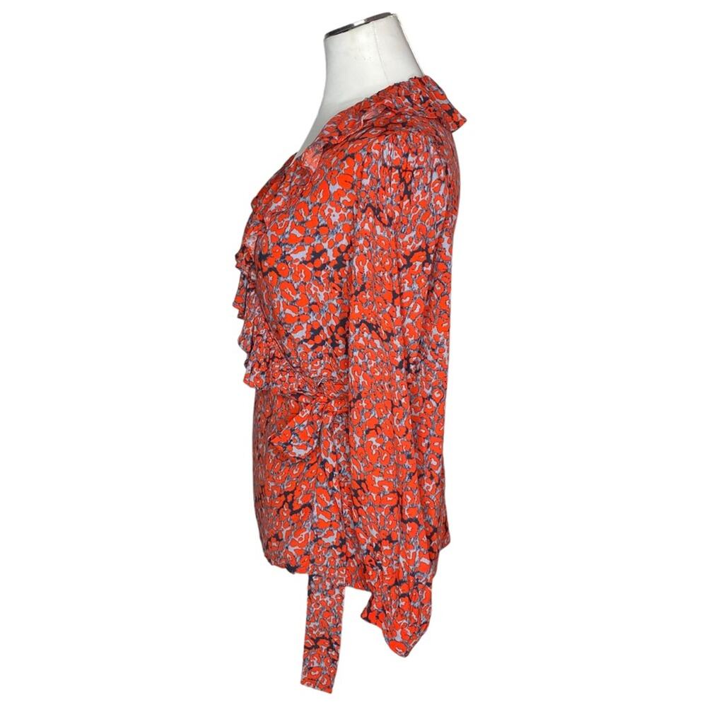 Maje Lito Leopard Print Wrap Top Size 2 - image 5